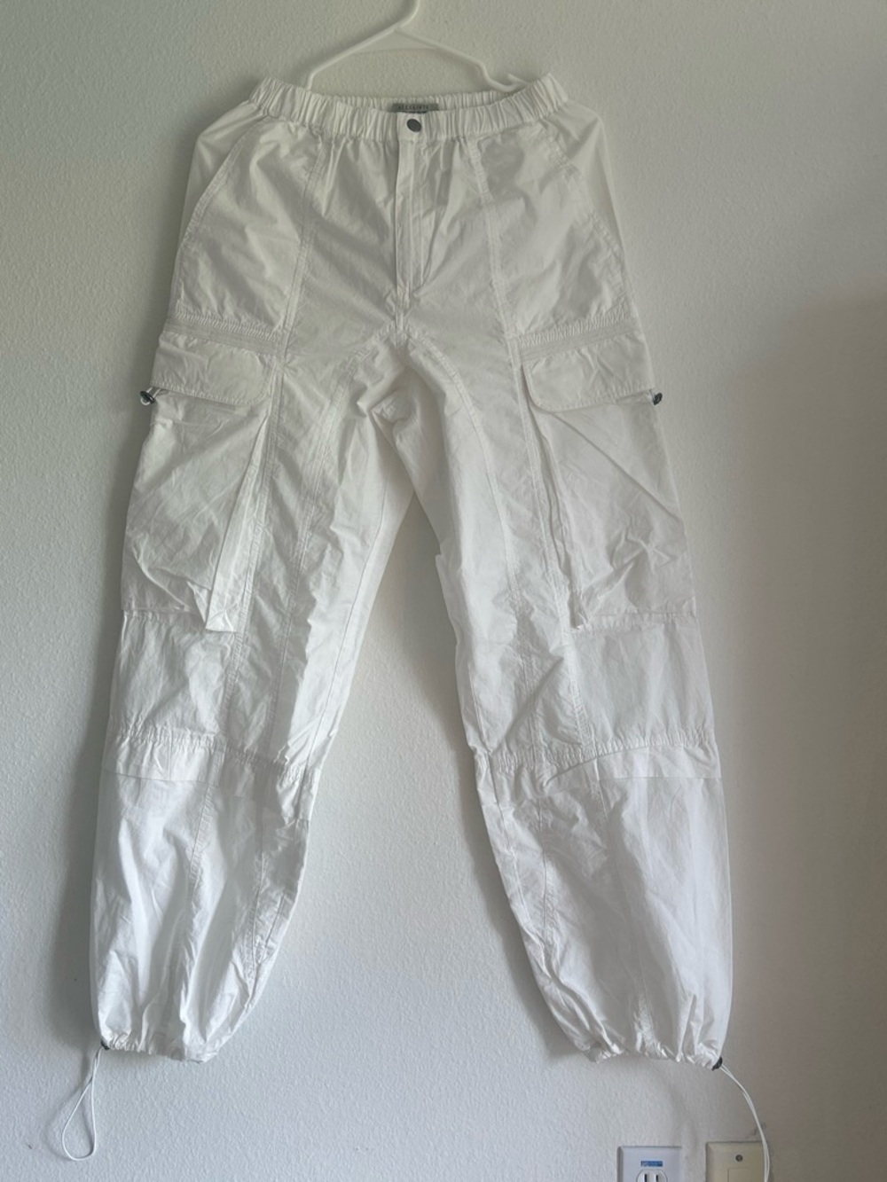 All Saints White Cargo Jogger Pants